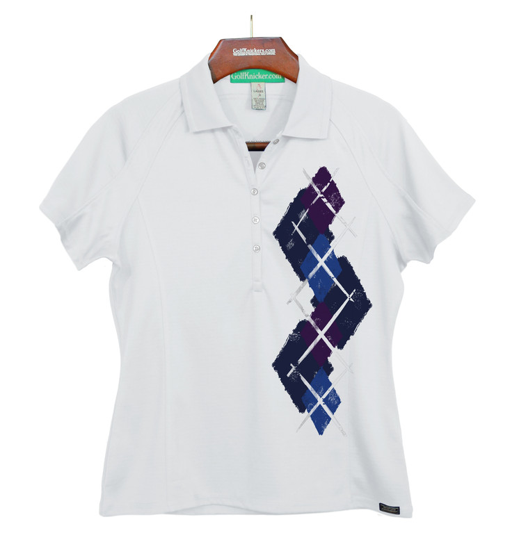 Ladies Golf Knickers Argyle Paradise Outfit 6N - Navy/Royal/Purple