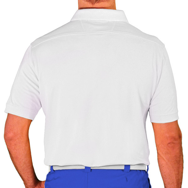 Mens Sport Pro Dry Microfiber Solid White Shirt Golf Back