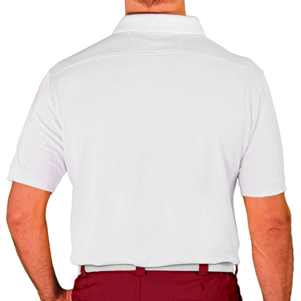 Mens Sport Pro Dry Microfiber Solid White Shirt Golf Back