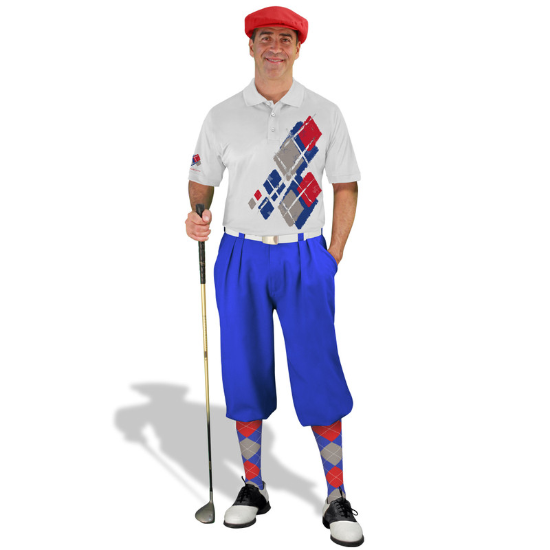 Golf Knickers Argyle Utopia Outfit BBBB - Royal/Taupe/Red