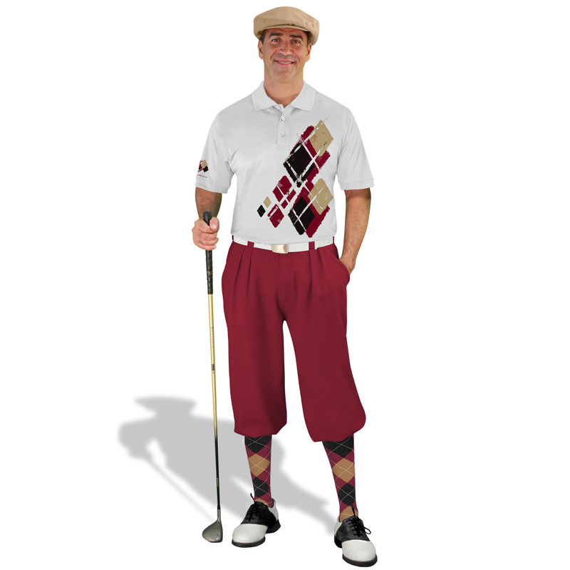 Golf Knickers Argyle Utopia Outfit CCCC - Maroon/Black/Khaki