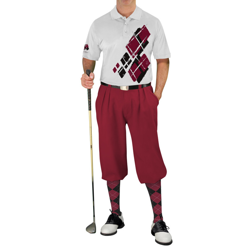 Golf Knickers Argyle Utopia Outfit DD - Black/Maroon