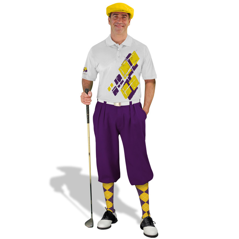 Golf Knickers Argyle Utopia Outfit JJ - Purple/Yellow