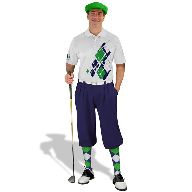 Golf Knickers Argyle Utopia Outfit 5N - Navy/Lime/White