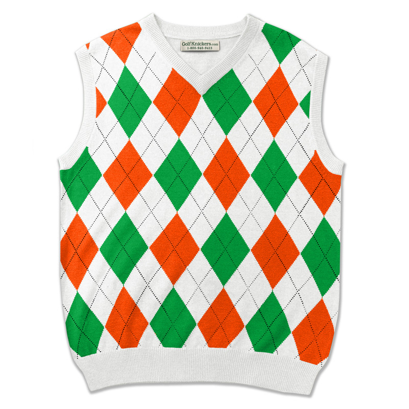 Argyle Golf Sweater Vest | Khaki/Brown/Black | Mens