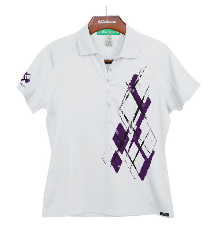 Ladies Golf Knickers Argyle Utopia Outfit BB - Purple/White