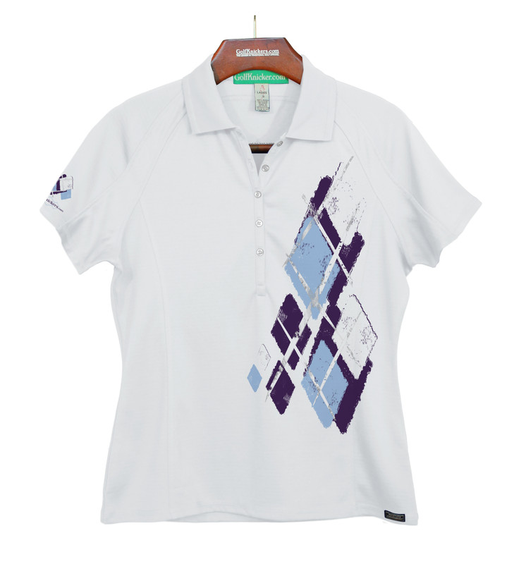 Ladies Golf Knickers Argyle Utopia Outfit DDDD - Purple/Light Blue/White