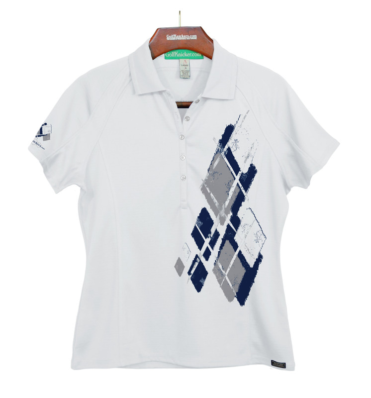 Ladies Golf Knickers Argyle Utopia Outfit FFFF - Navy/Taupe/White