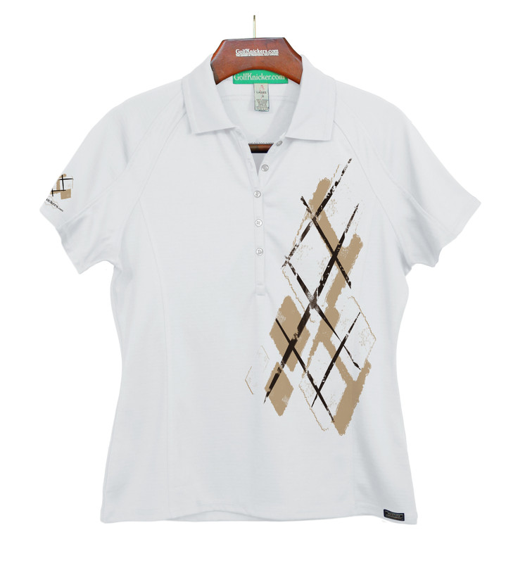 Ladies Golf Knickers Argyle Utopia Outfit GGG - Khaki/White