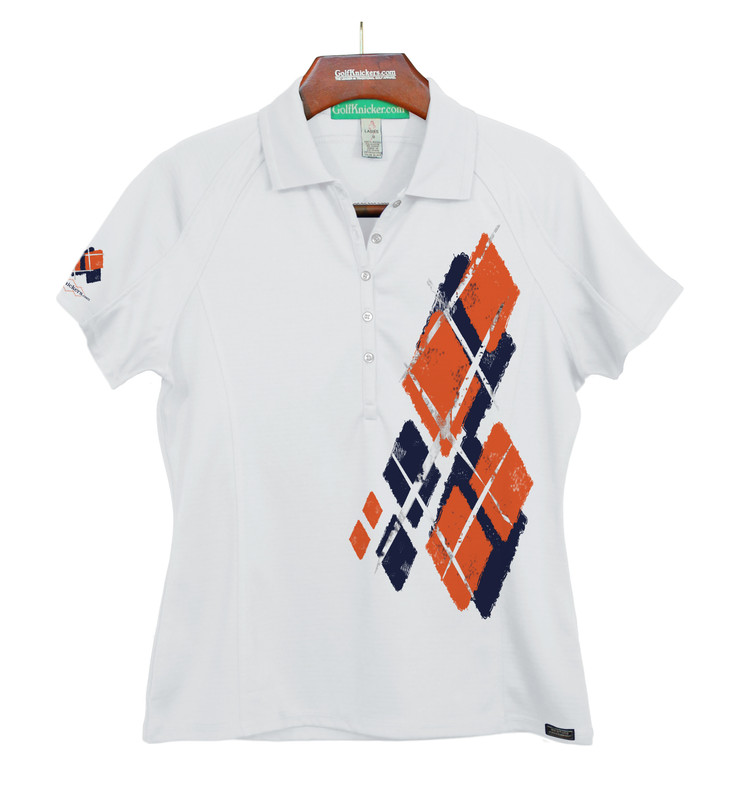 Ladies Golf Knickers Argyle Utopia Outfit HH - Navy/Orange