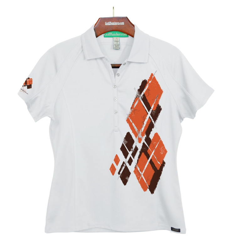 Ladies Golf Knickers Argyle Utopia Outfit KK - Brown/Orange