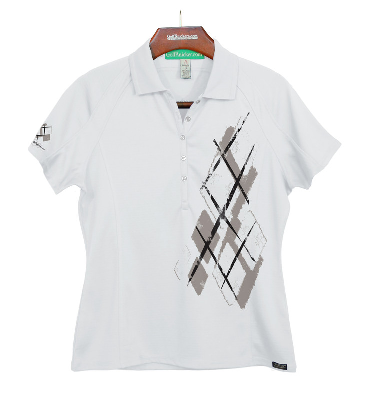 Ladies Golf Knickers Argyle Utopia Outfit N - Taupe/White