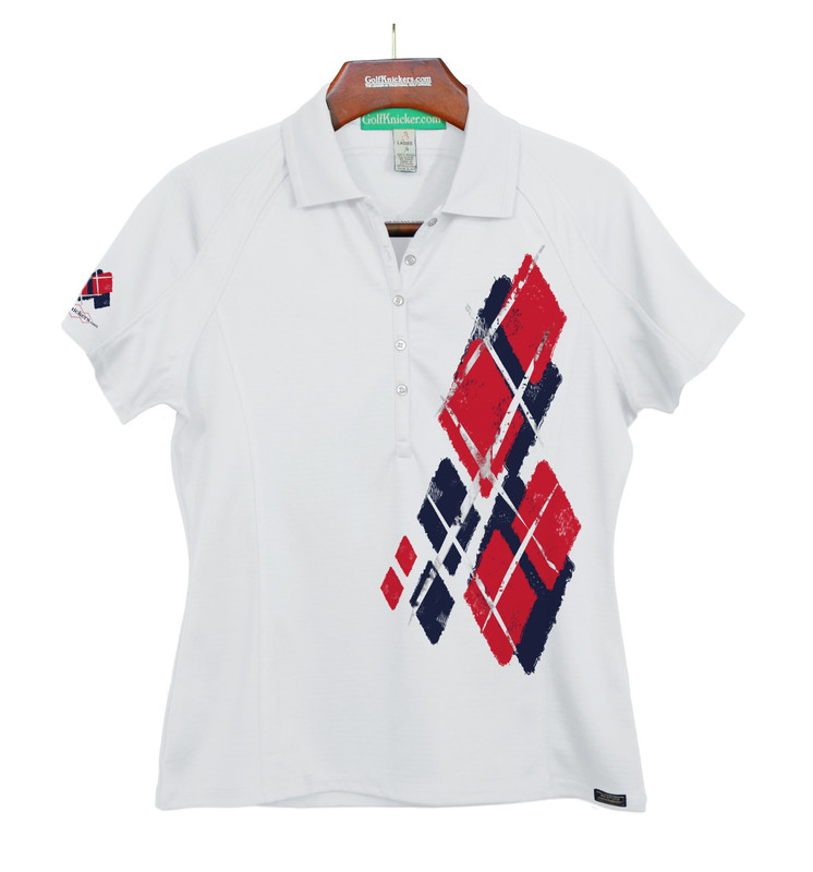 Ladies Golf Knickers Argyle Utopia Outfit NN - Navy/Red