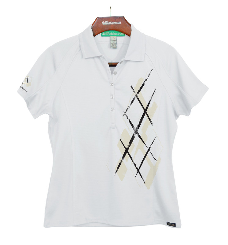 Ladies Golf Knickers Argyle Utopia Outfit T - Natural/White