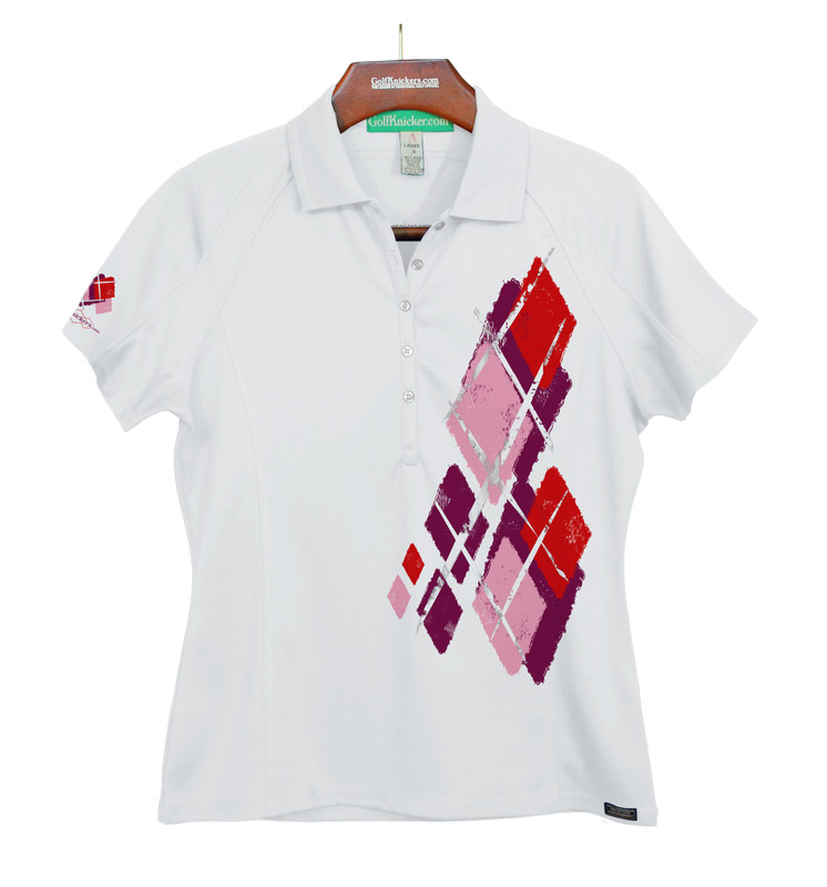 Ladies Golf Knickers Argyle Utopia Outfit 6V - Maroon/Pink/Red