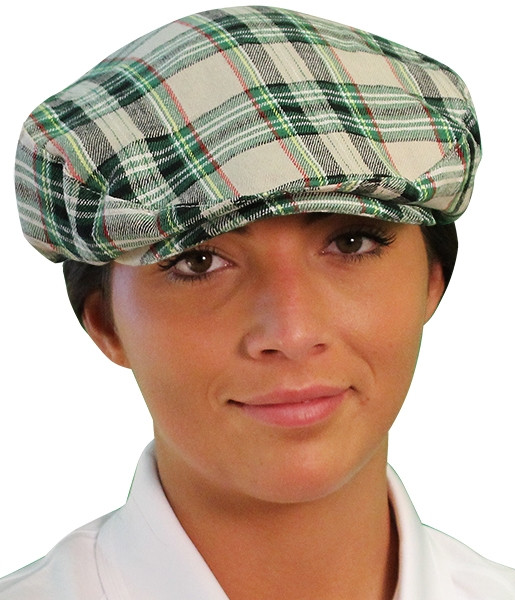 Plaid Golf Cap - 'Par 5' Ladies Khaki Stewart