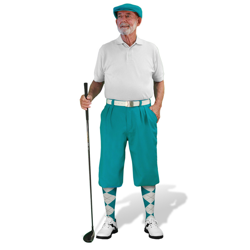 Golf Knickers - Mens Teal Multiselect Outfit