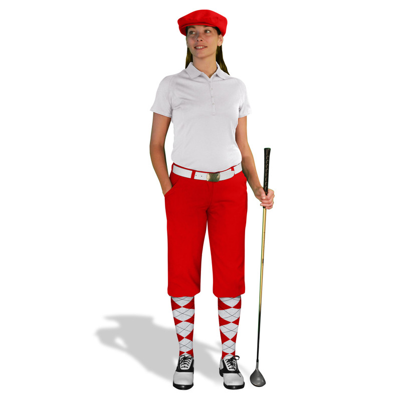 Golf Knickers - Ladies Red Multiselect Outfit
