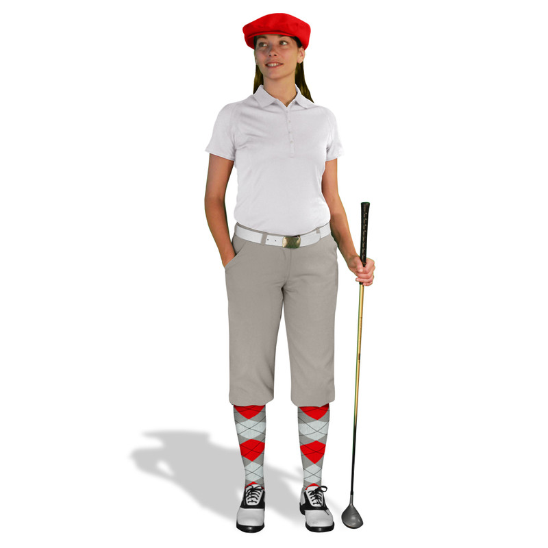 Golf Knickers - Ladies Taupe Multiselect Outfit