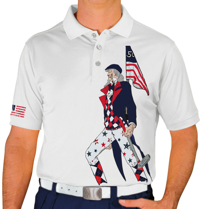 Mens Patriotic Uncle Sam Golf Shirt