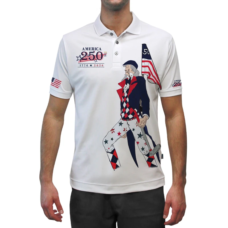 USA Patriot Heroes 250 Golf Shirt - Uncle Sam 1776 Putter Pal