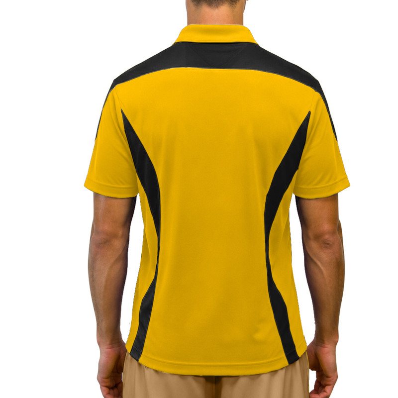 Mens Caddie Golf Shirt - Yellow/Black