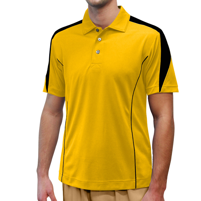 Mens Caddie Golf Shirt - Yellow/Black
