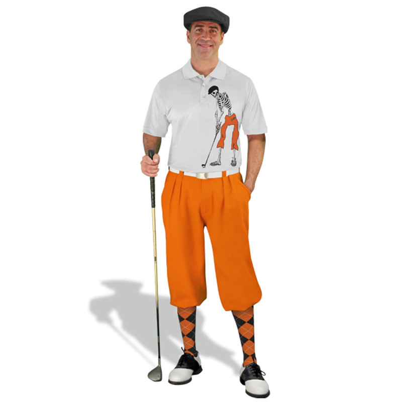 Golf Knickers Halloween Outfit - Skeleton Black & Orange