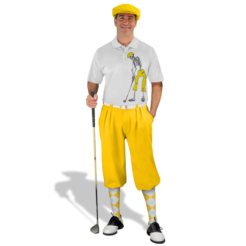 Golf Knickers Halloween Outfit - Skeleton Yellow
