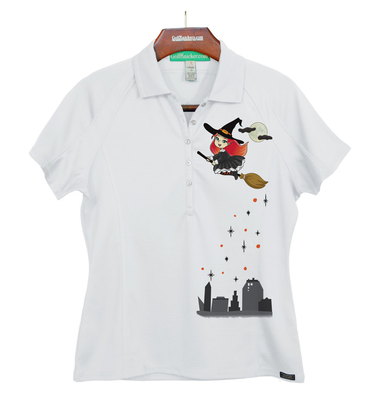 Ladies Golf Knickers Halloween Outfit - Flying Witch Ginny