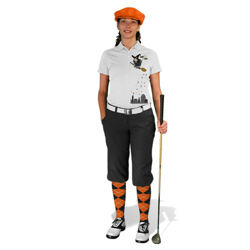 Ladies Golf Knickers Halloween Outfit - Flying Witch Libby