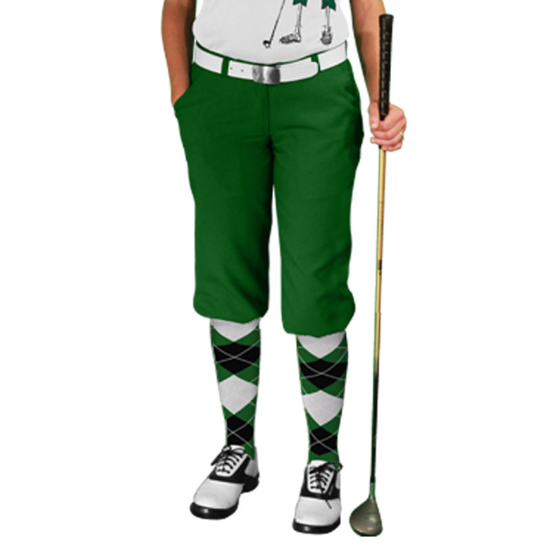 Ladies Golf Knickers Halloween Outfit - Skeleton Dark Green