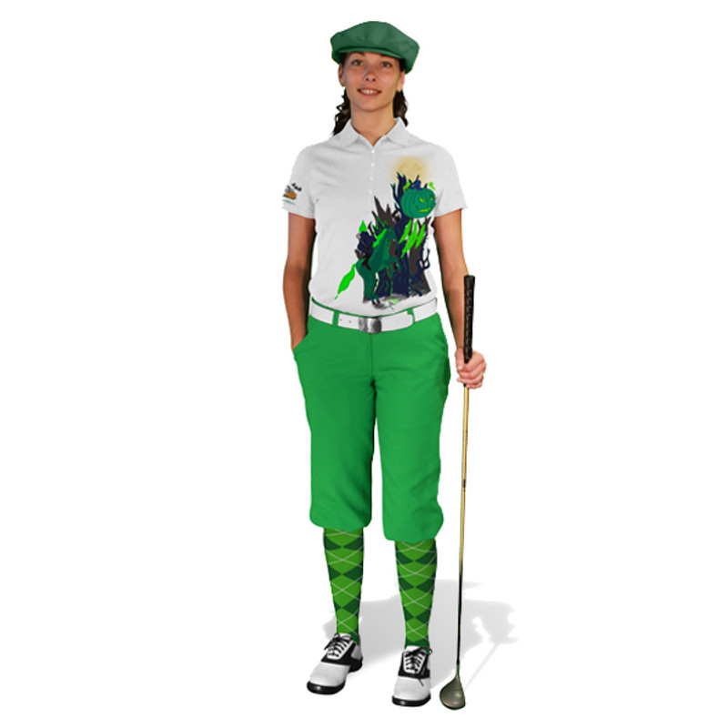 Ladies Golf Knickers Halloween Outfit - Headless Horseman Dark Green
