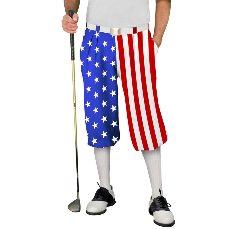 Golf Outfit - Mens Stars and Stripes  &  Wedge Shirt Royal