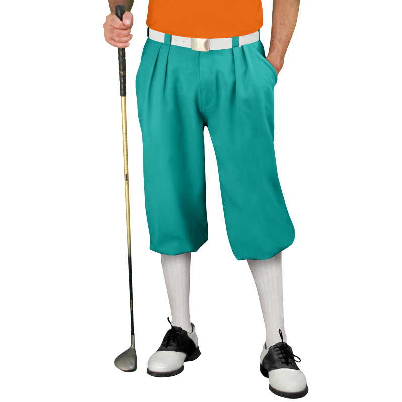 Golf Knickers - 'Par 3' Mens Teal, White and Orange Outfit