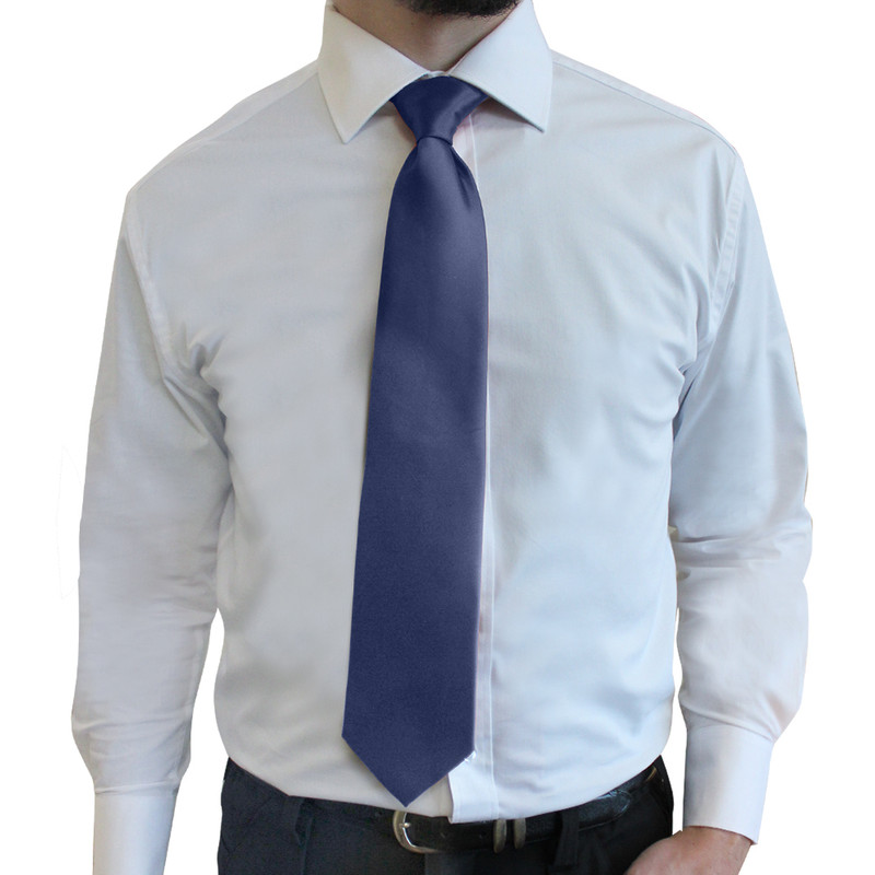 Mens Neck Tie - Solid Navy Blue