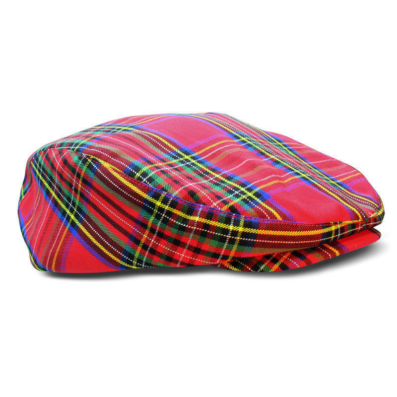 Dress Shirt Golf Outfit - Mens Royal Stewart & White with Solid Red Tie