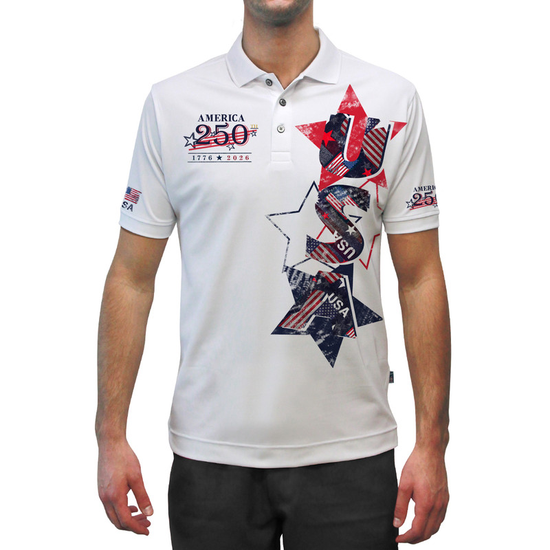Mens USA Patriot Heroes Golf Shirt - Independence Day USA