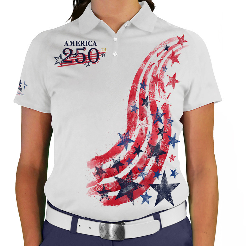 Ladies USA Patriot Heroes 250 Golf Shirt - Star Spangled