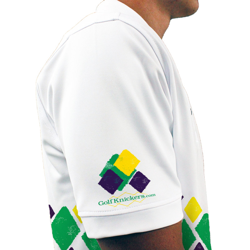 Mens Argyle Arcadia Golf Shirt - 5E: Lime/Purple/Yellow