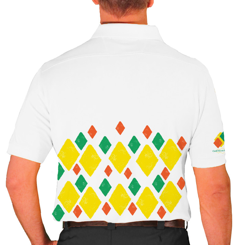Mens Arcadia Arcadia Golf Shirt - 5F: Yellow/Orange/Lime