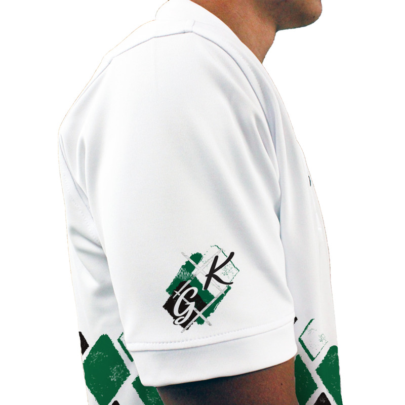 Mens Argyle Arcadia Golf Shirt - 5H: Dark Green/Black/White