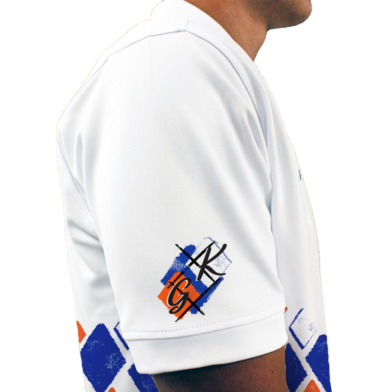 Mens Arcadia Utopia Golf Shirt - 5S: Royal/White/Orange
