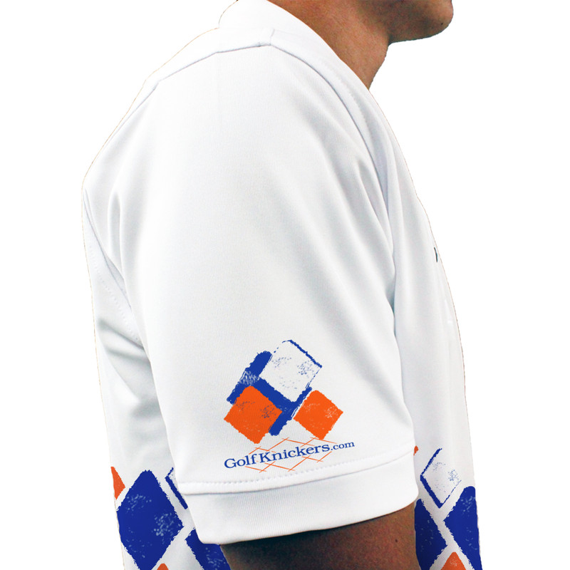 Mens Arcadia Utopia Golf Shirt - 5S: Royal/White/Orange