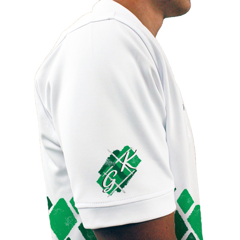 Mens Argyle Arcadia Golf Shirt - 5Y: Dark Green/Lime