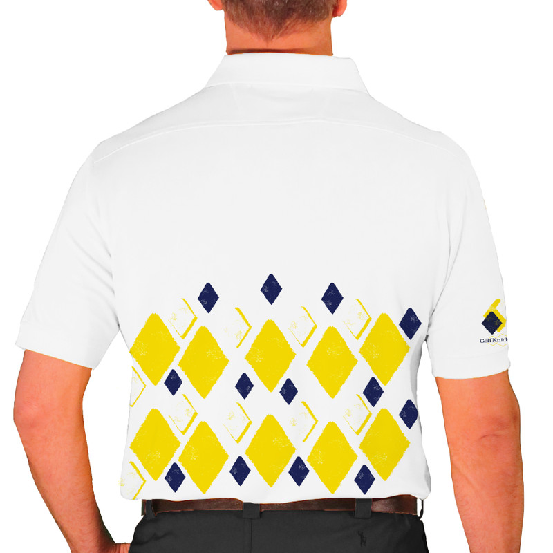 Mens Argyle Arcadia Golf Shirt - 5Z: Yellow/Navy/White