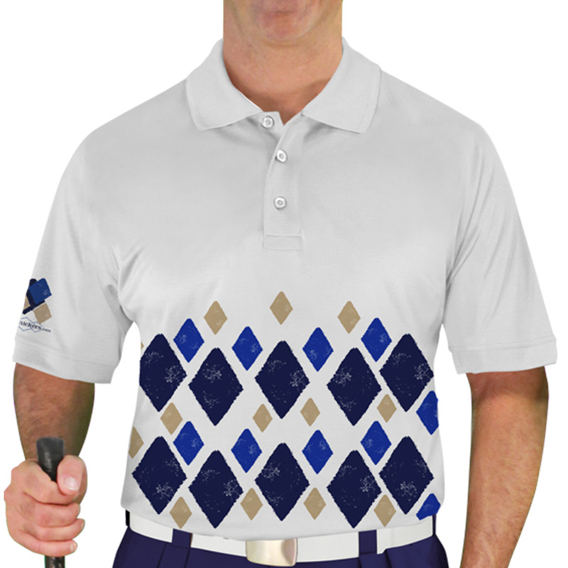 Mens Argyle Arcadia Golf Shirt - 6K: Navy/Khaki/Royal