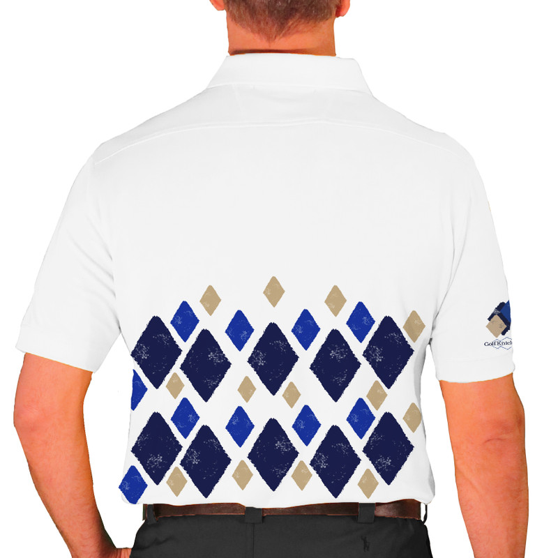 Mens Argyle Arcadia Golf Shirt - 6K: Navy/Khaki/Royal