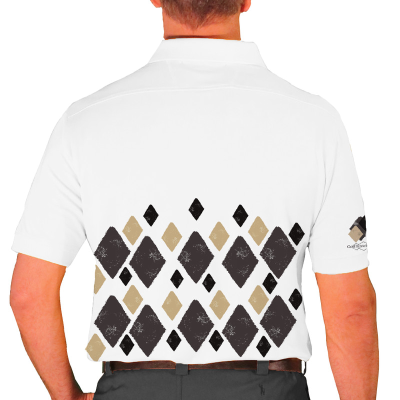 Mens Argyle Arcadia Golf Shirt - 6M: Charcoal/Black/Khaki