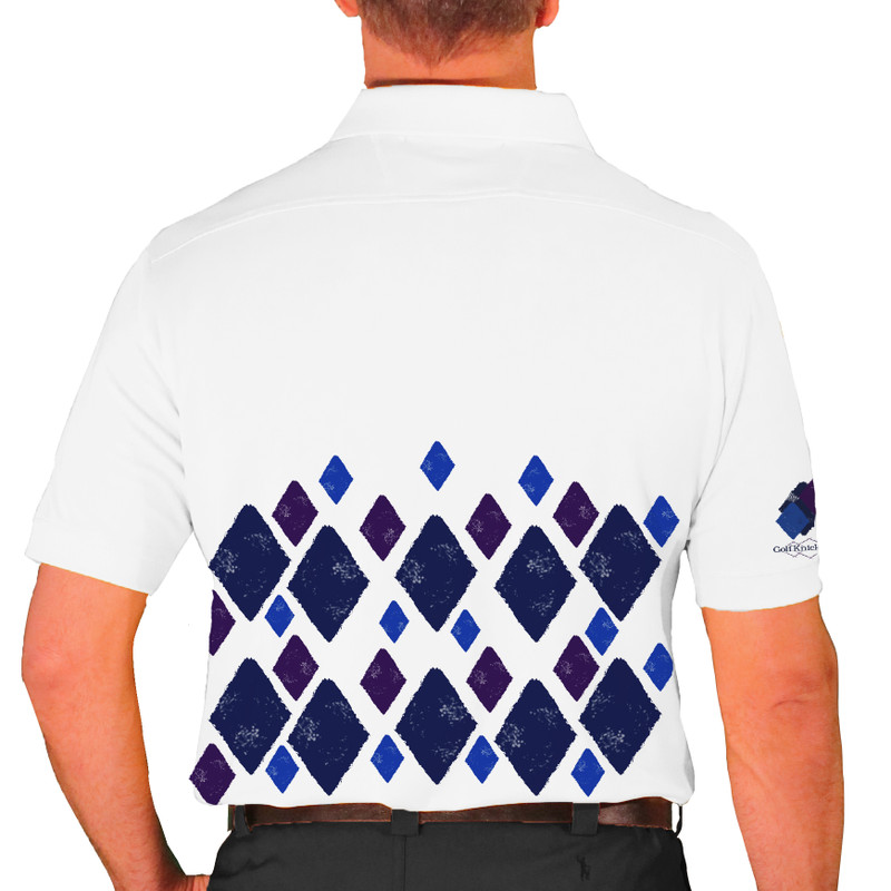 Mens Argyle Arcadia Golf Shirt - 6N: Navy/Royal/Purple